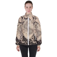 World Map - Nova Delineatio Totius Orbis Terrarum -  1659-1733 Women s High Neck Windbreaker by ConteMonfrey