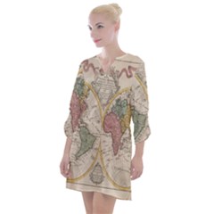 Mapa Mundi 1775 Open Neck Shift Dress by ConteMonfrey