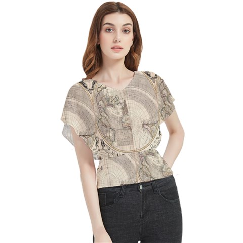 Mapa Mundi - 1774 Butterfly Chiffon Blouse by ConteMonfrey