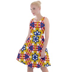 Wavey Shapes Pattern                                                                Knee Length Skater Dress by LalyLauraFLM