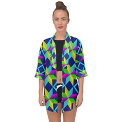 Colorful Stars Pattern                                                                    Open Front Chiffon Kimono by LalyLauraFLM