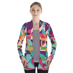 Retro Chaos                                                                      Women s Open Front Pockets Cardigan by LalyLauraFLM