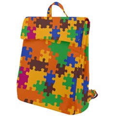 Retro Colors Puzzle Pieces                                                                     Flap Top Backpack by LalyLauraFLM