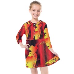 Red Light Ii Kids  Quarter Sleeve Shirt Dress by MRNStudios