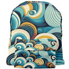 Waves Ocean Sea Abstract Whimsical (1) Giant Full Print Backpack by Jancukart