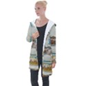 Side way to Lake Garda, Italy. Longline Hooded Cardigan View1