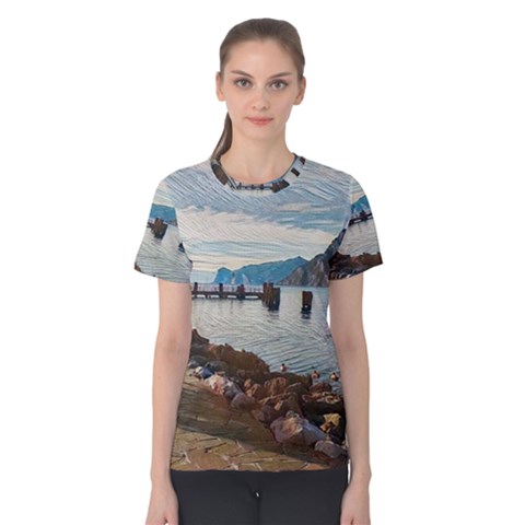 Ducks On Gardasee Women s Cotton Tee by ConteMonfrey