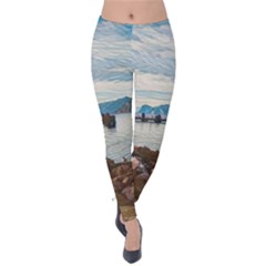 Ducks On Gardasee Velvet Leggings by ConteMonfrey