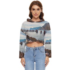 Ducks On Gardasee Women s Lightweight Cropped Hoodie by ConteMonfrey