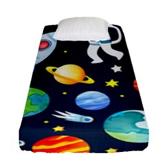 Space Galaxy Seamless Background Fitted Sheet (single Size) by Jancukart