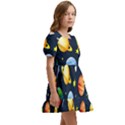 Space Galaxy Seamless Background Kids  Short Sleeve Dolly Dress View3