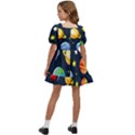 Space Galaxy Seamless Background Kids  Short Sleeve Dolly Dress View4