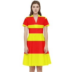 Aust Agder Flag Short Sleeve Waist Detail Dress by tony4urban