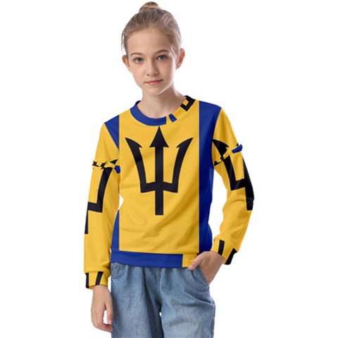 Barbados Kids  Long Sleeve Tee With Frill  by tony4urban