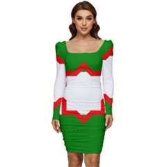 Andalusia Flag Women Long Sleeve Ruched Stretch Jersey Dress by tony4urban