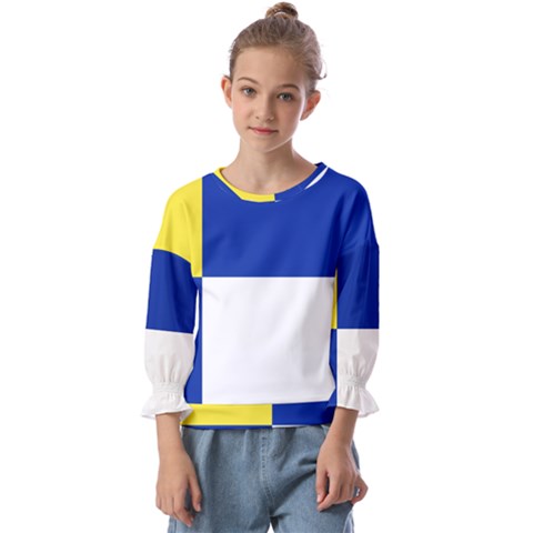 Bratislavsky Flag Kids  Cuff Sleeve Top by tony4urban