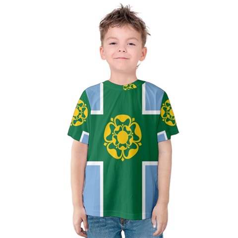 Derbyshire Flag Kids  Cotton Tee by tony4urban