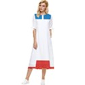 Crimea Flag Bow Sleeve Chiffon Midi Dress View1