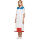 Crimea Flag Bow Sleeve Chiffon Midi Dress View2