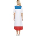 Crimea Flag Bow Sleeve Chiffon Midi Dress View4