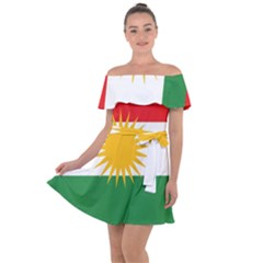 Kurdistan Flag Off Shoulder Velour Dress by tony4urban