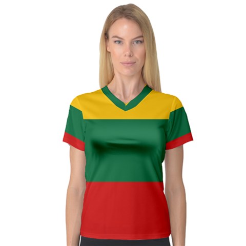 Lithuania V-neck Sport Mesh Tee by tony4urban