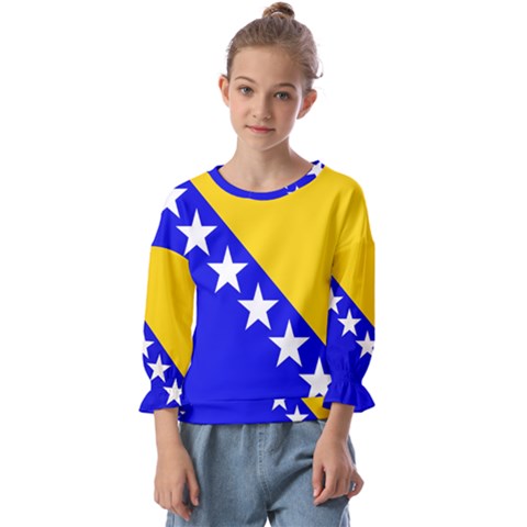 Bosnia And Herzegovina Kids  Cuff Sleeve Top by tony4urban