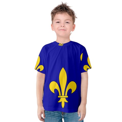 Ile De France Flag Kids  Cotton Tee by tony4urban