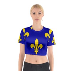 Ile De France Flag Cotton Crop Top by tony4urban