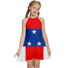 Netherlands Antilles Kids  Halter Collar Waist Tie Chiffon Dress by tony4urban