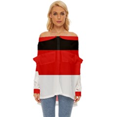 Berlin Old Flag Off Shoulder Chiffon Pocket Shirt by tony4urban