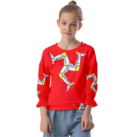 Isle Of Man Kids  Cuff Sleeve Top by tony4urban