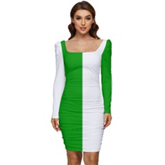 Fermanagh Flag Women Long Sleeve Ruched Stretch Jersey Dress by tony4urban