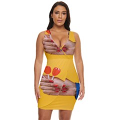 Valentine Day Lolly Candy Heart Draped Bodycon Dress by artworkshop