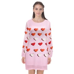 Lolly Candy  Valentine Day Long Sleeve Chiffon Shift Dress  by artworkshop