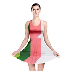 Green Pink Interior Paint Reversible Skater Dress by artworkshop