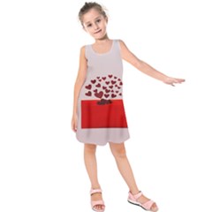 Love Envelope Logo Valentine Kids  Sleeveless Dress by artworkshop