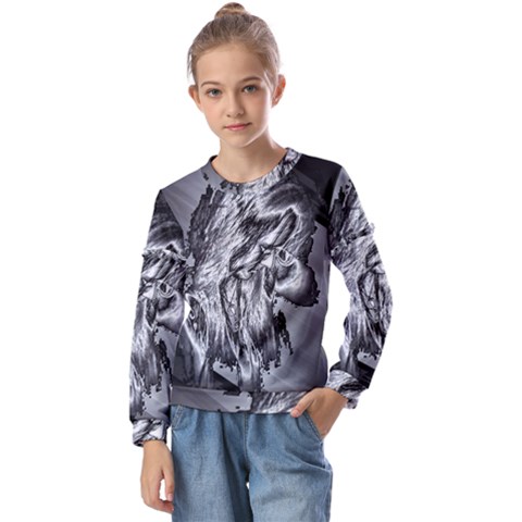 Iron Slide Kids  Long Sleeve Tee With Frill  by MRNStudios