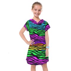 Colorful Zebra Kids  Drop Waist Dress by Angelandspot