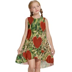 Valentine Day Heart Pattern Love Kids  Frill Swing Dress by artworkshop