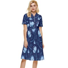 Flower Button Top Knee Length Dress by zappwaits