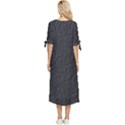 Black Wall Texture Bow Sleeve Chiffon Midi Dress View4