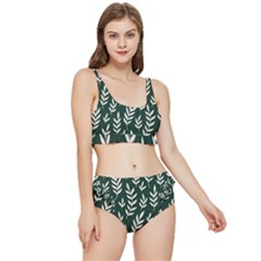 Leaves Foliage Plants Pattern Frilly Bikini Set by Ravend