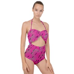 Background Pattern Texture Design Scallop Top Cut Out Swimsuit by Ravend