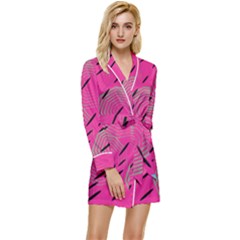 Background Pattern Texture Design Long Sleeve Satin Robe by Ravend