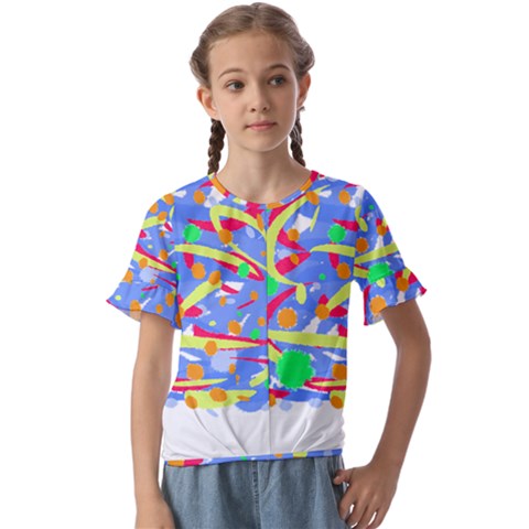 Abstact Pattern T- Shirt Abstact Pattern T- Shirt Kids  Cuff Sleeve Scrunch Bottom Tee by maxcute