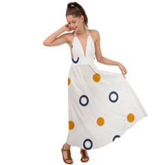 Abstract Dots And Circle Pattern T- Shirt Abstract Dots And Circle Pattern T- Shirt Backless Maxi Beach Dress by maxcute