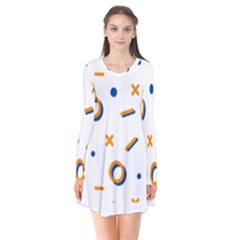 Abstract Dots And Line Pattern T- Shirt Abstract Dots And Line Pattern T- Shirt Long Sleeve V-neck Flare Dress by maxcute