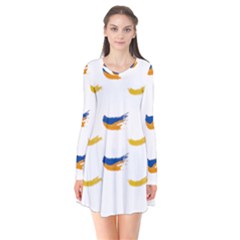 Abstract Paint Pattern T- Shirt Abstract Paint Pattern T- Shirt Long Sleeve V-neck Flare Dress by maxcute