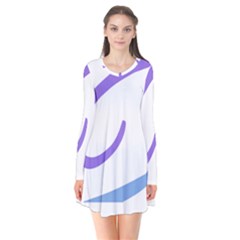 Abstract Pattern Blue And Gray T- Shirt Abstract Pattern Blue And Gray T- Shirt Long Sleeve V-neck Flare Dress by maxcute